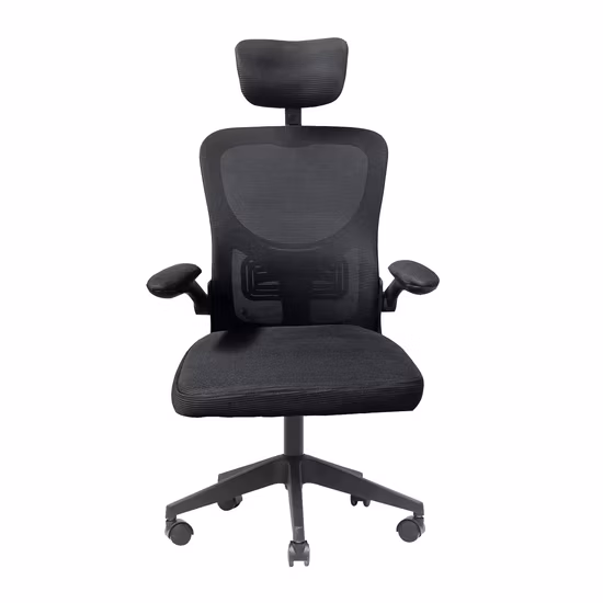 モダンな回転アームレストファブリックチェアオフィス家具エグゼクティブ調節可能なホイールメッシュオフィスチェア